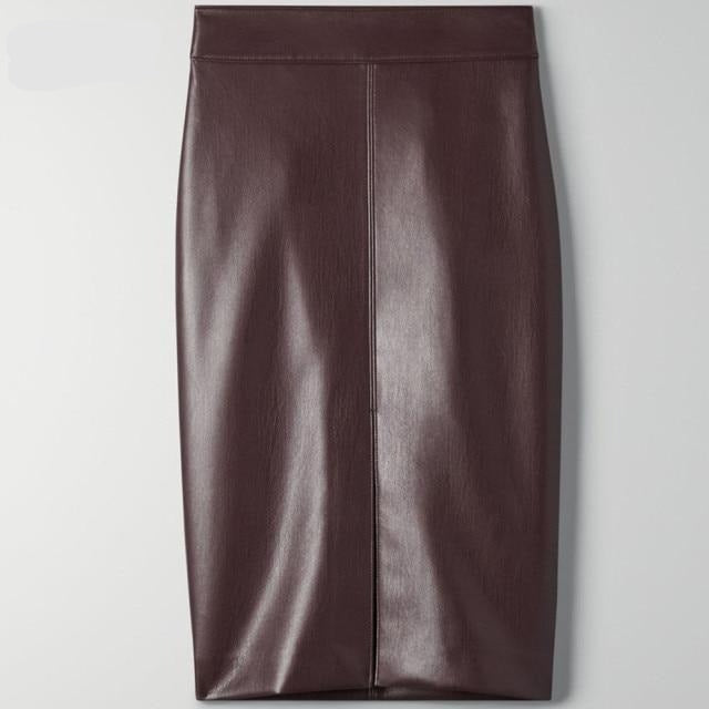 Margaret Leather Midi Skirts