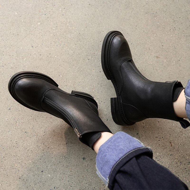 Ginger Leather Boots