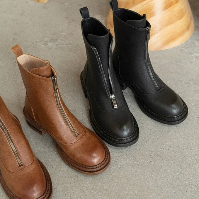 Ginger Leather Boots