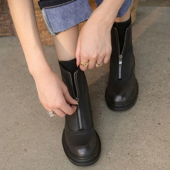 Ginger Leather Boots