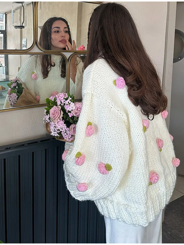 3D Flower Oversize Sweater