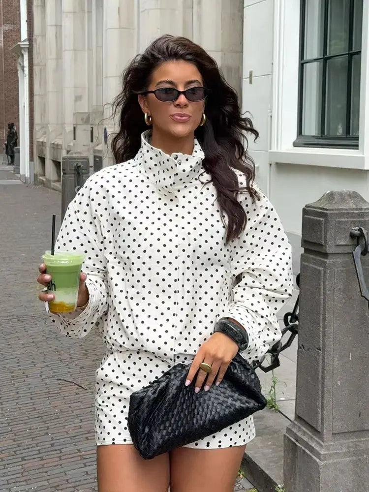 Christine Polka Dot Set (Jacket/Shorts/Pants)