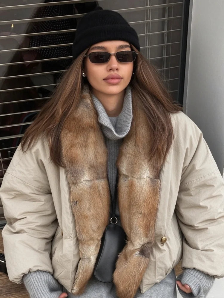 Mary Oversize Warm Jacket With Fur