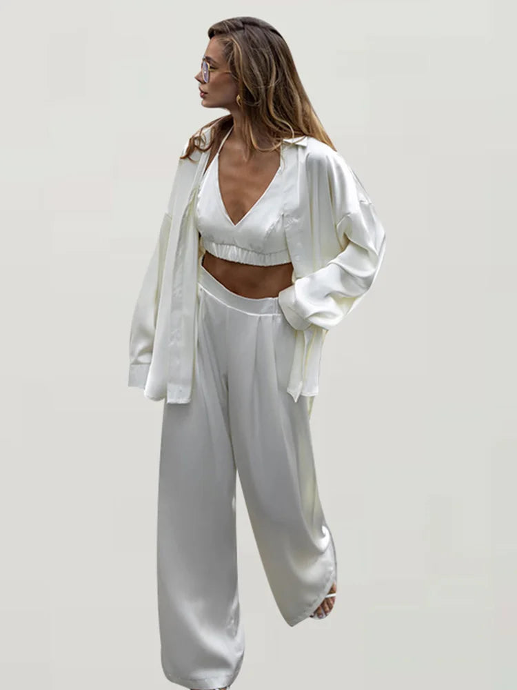 Regina Silk Set(Shirts/Bra/Pants)