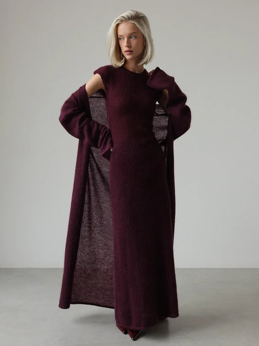 Nancy Knit Set (Long Cardigan/Dress)