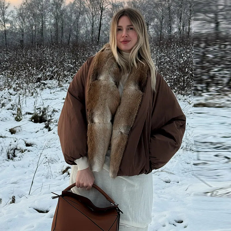 Mary Oversize Warm Jacket With Fur