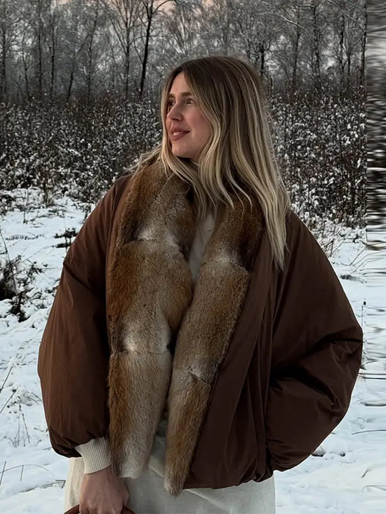 Mary Oversize Warm Jacket With Fur