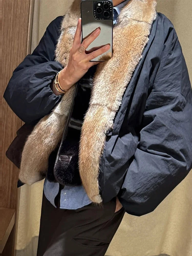 Mary Oversize Warm Jacket With Fur