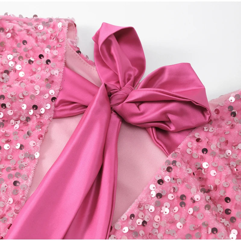 Shiny Party Dress With bow
