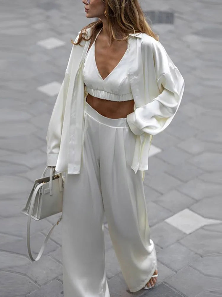 Regina Silk Set(Shirts/Bra/Pants)