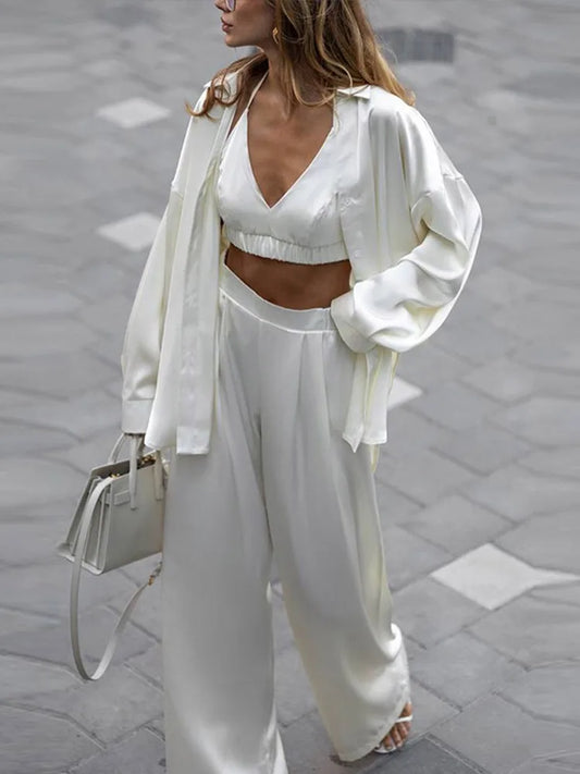 Regina Silk Set(Shirts/Bra/Pants)