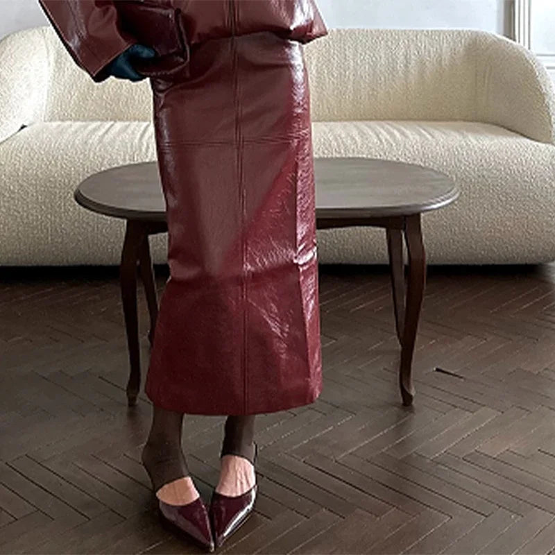 Nancy Leather Set (Coat/Skirt)