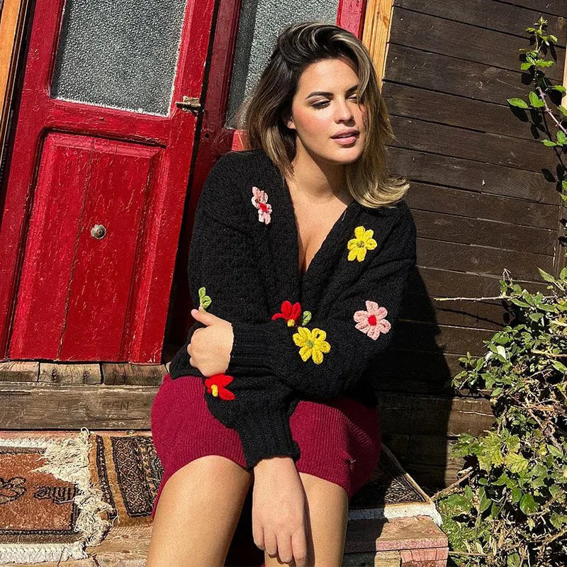 3D Flower Oversize Sweater