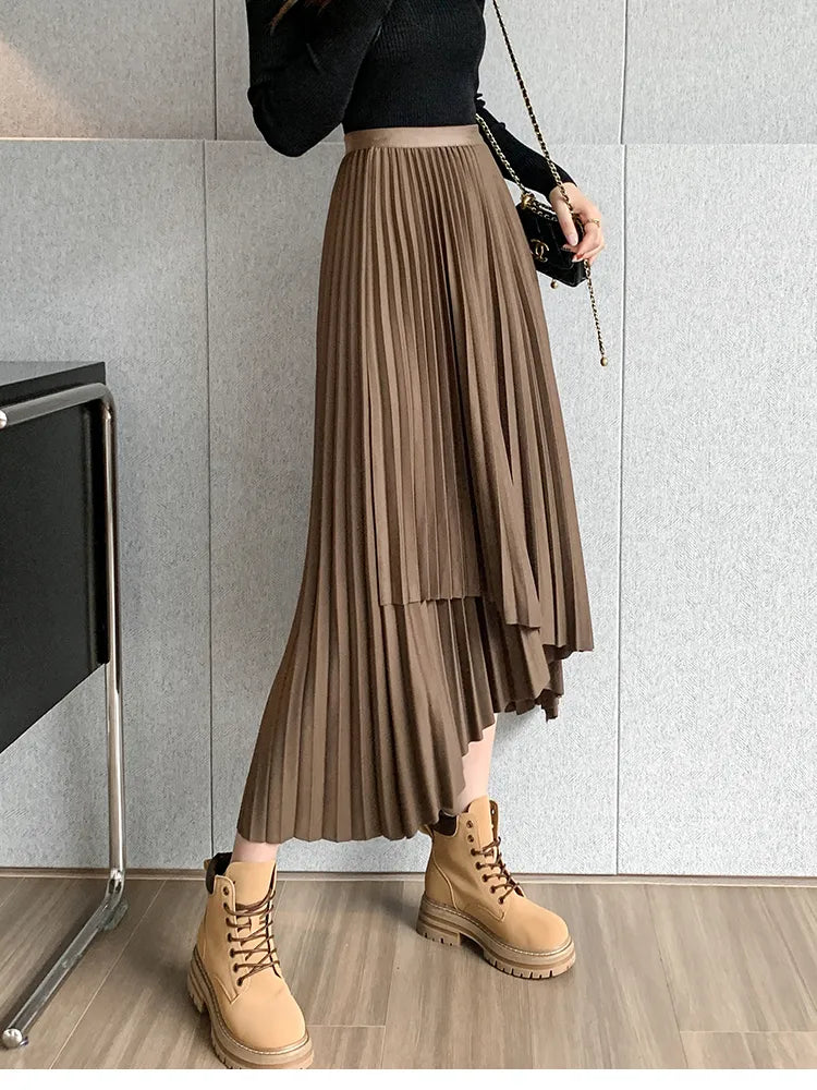 Asymmetrical Pleated Skirt