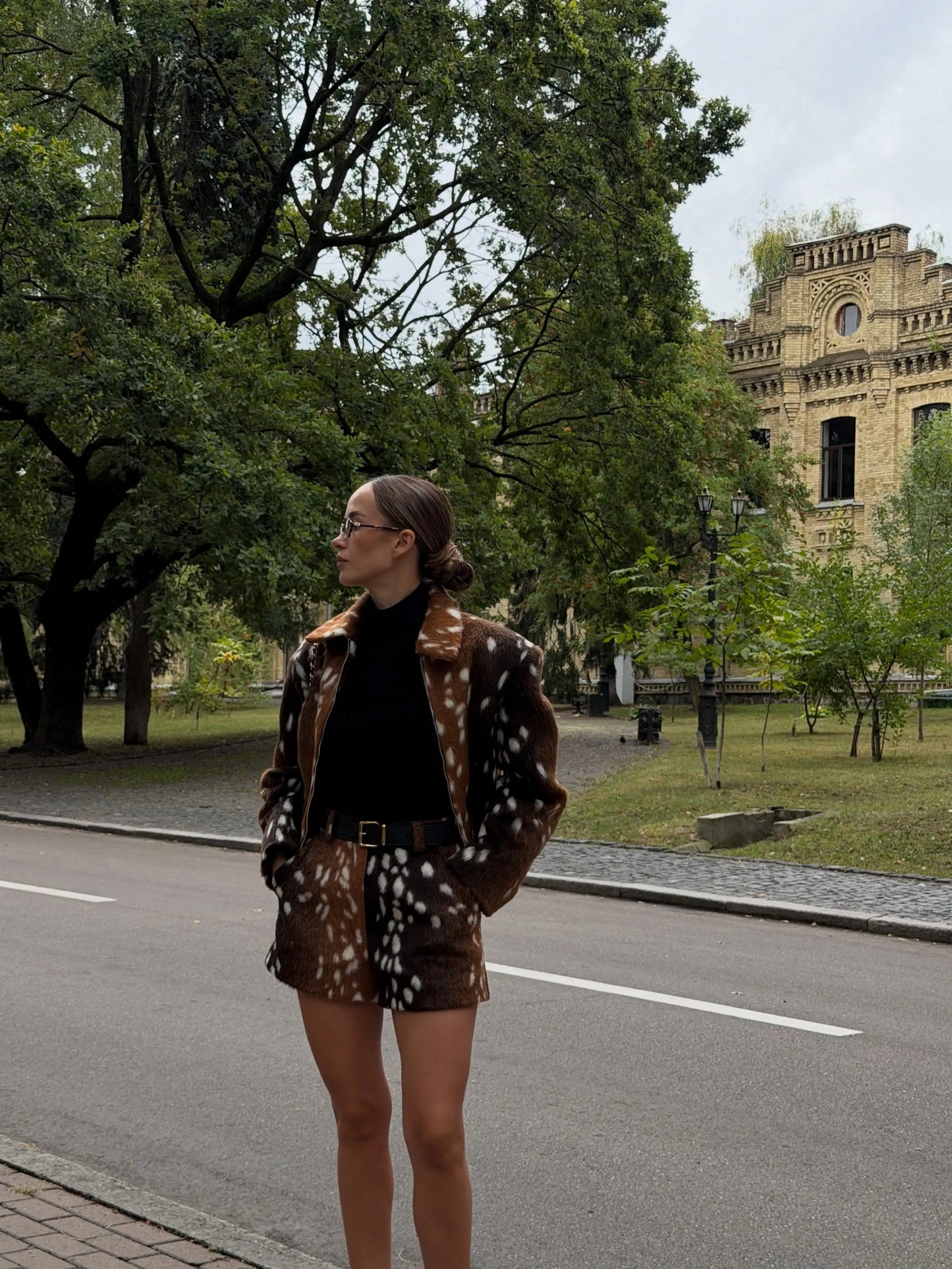 Bambi Deer Print Set(Short/Jacket)