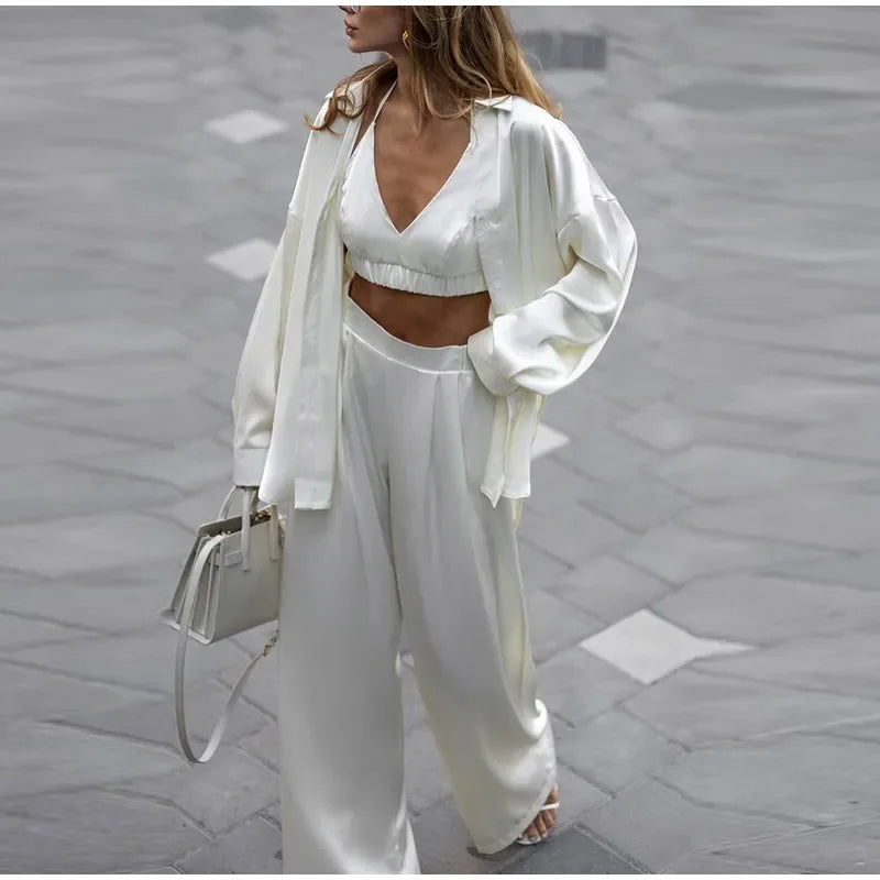 Regina Silk Set(Shirts/Bra/Pants)