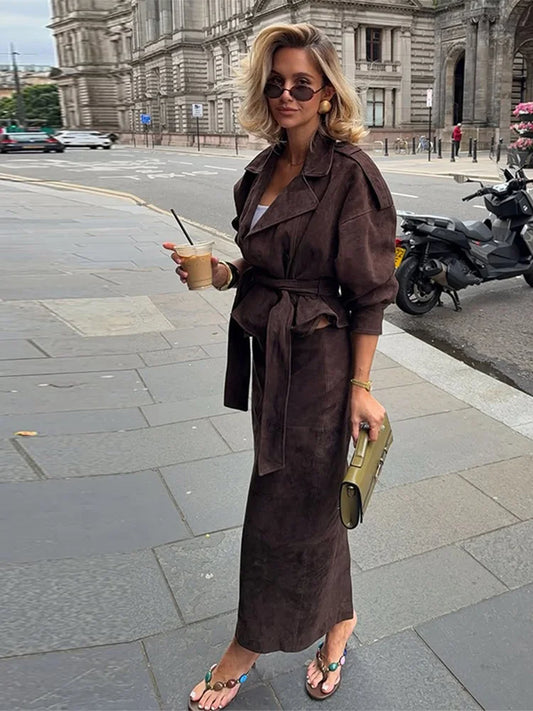 Tiffany Suede Set (Coat/Skirt)