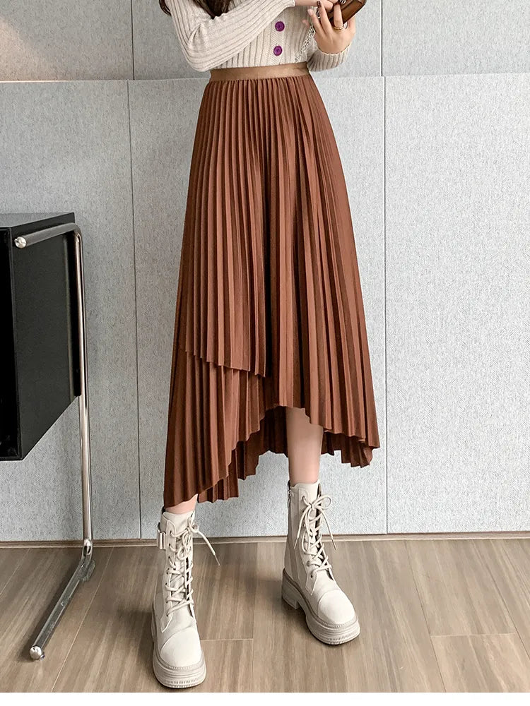 Asymmetrical Pleated Skirt