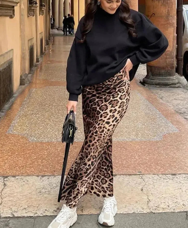 Leopard Midi Skirt