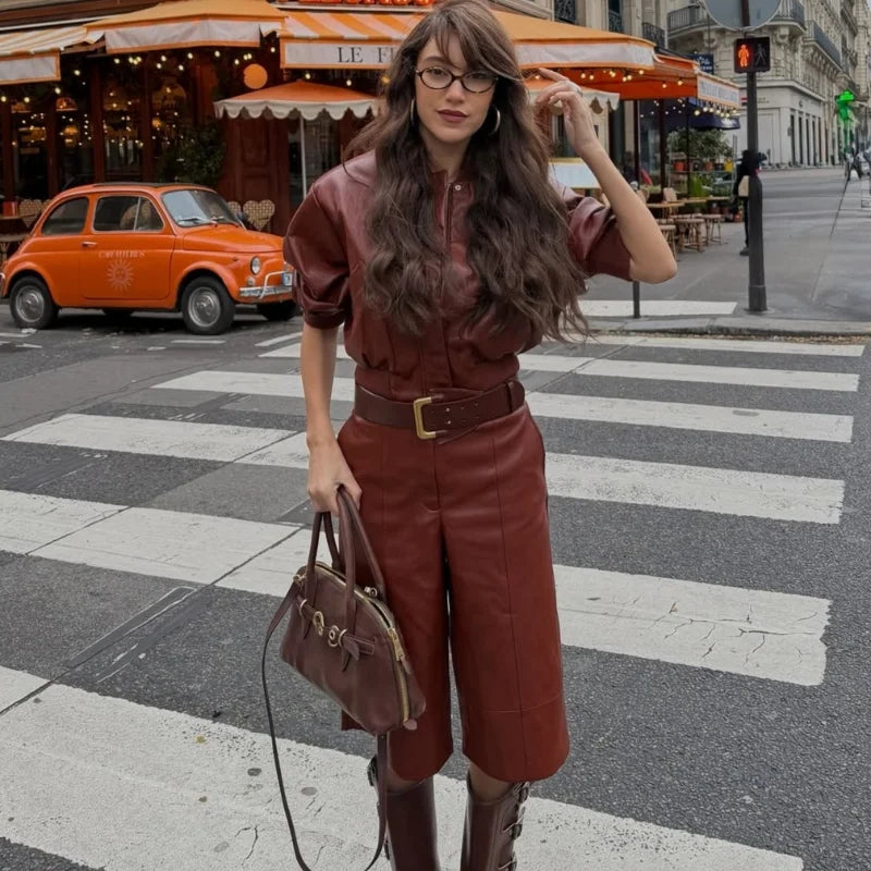 Emily Leather Set(Jacket/Skirt /Shorts)