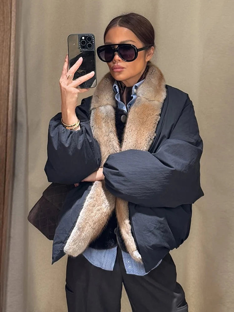 Mary Oversize Warm Jacket With Fur