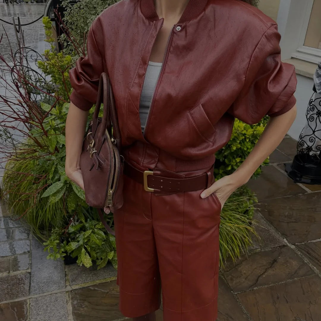 Emily Leather Set(Jacket/Skirt /Shorts)