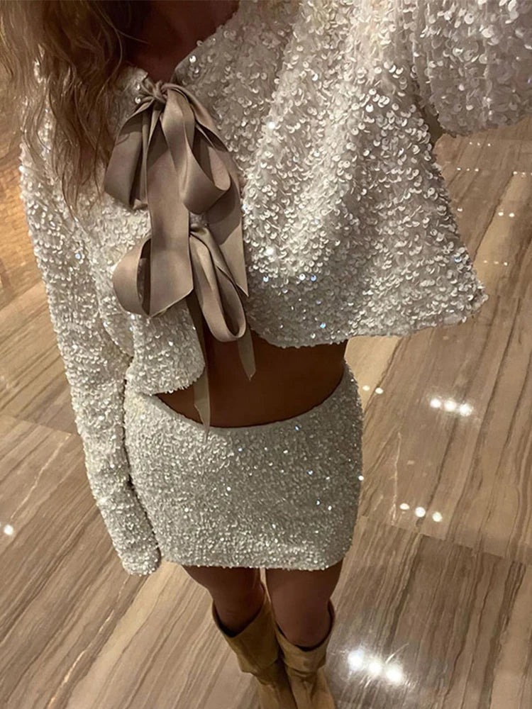 Susan Sequin Set (Cardigan/Skirt)