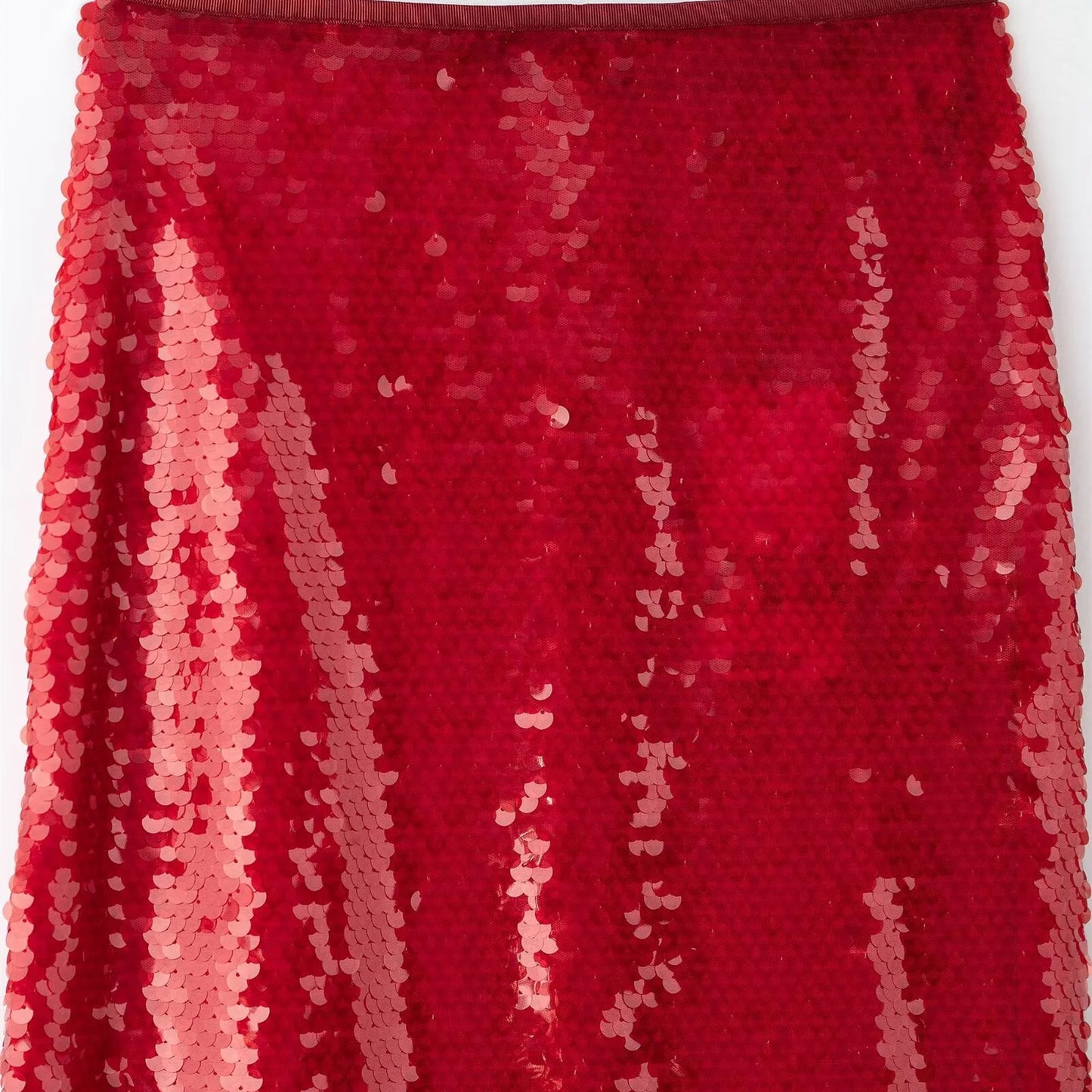 Red Sequins Skirt