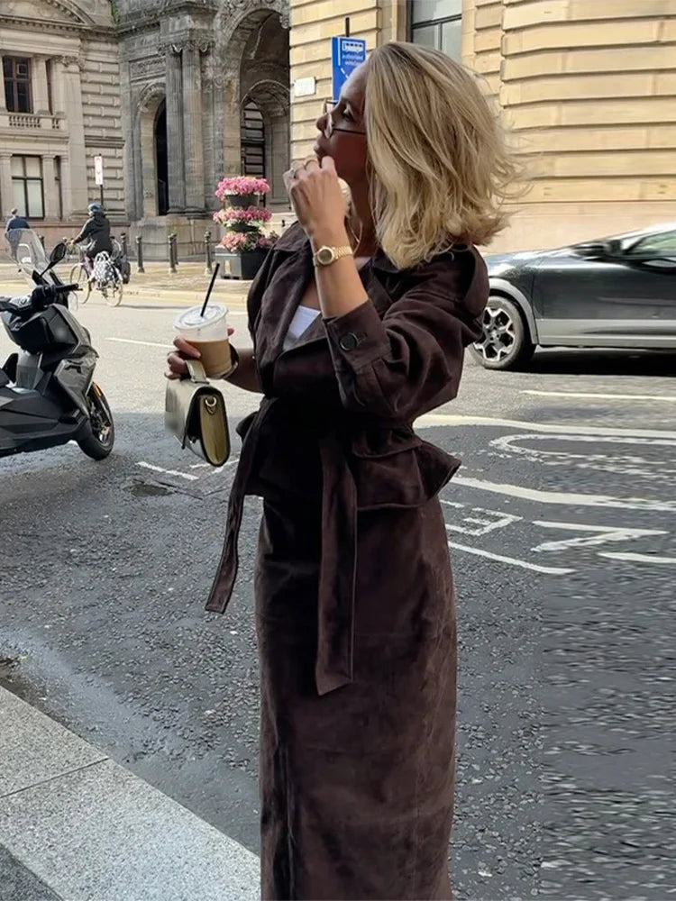 Tiffany Suede Set (Coat/Skirt)