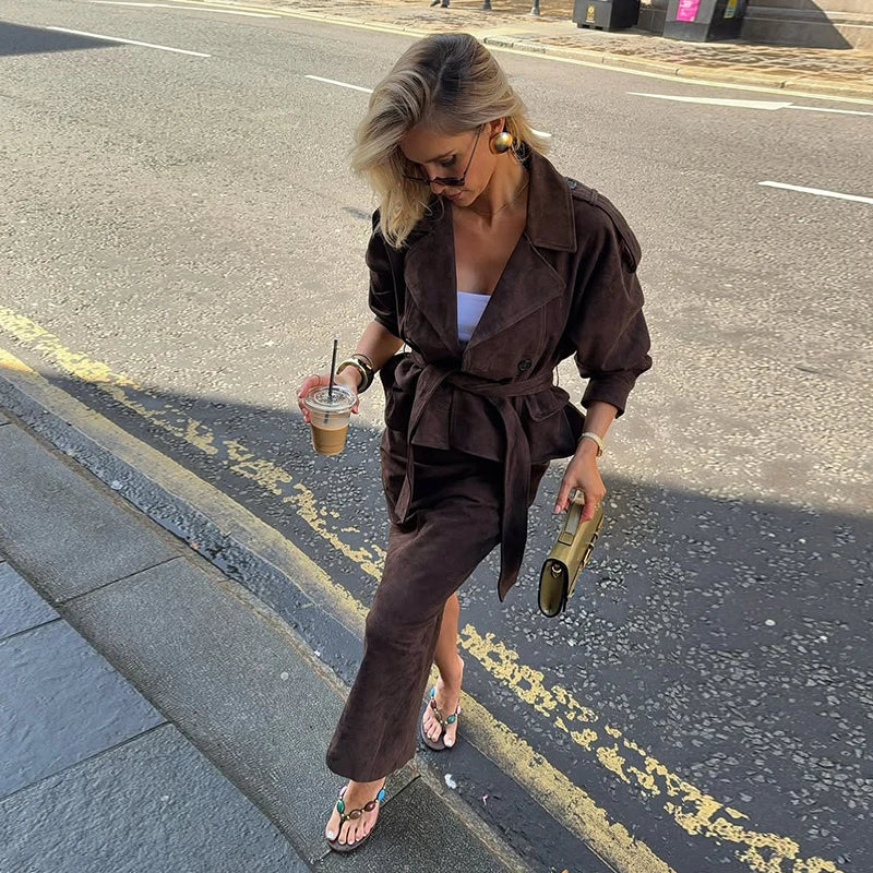 Tiffany Suede Set (Coat/Skirt)