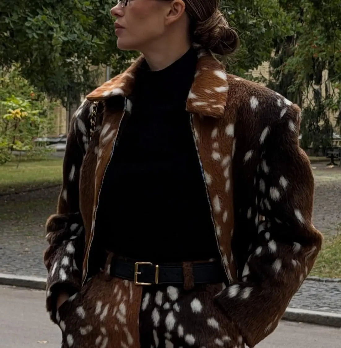 Bambi Deer Print Set(Short/Jacket)