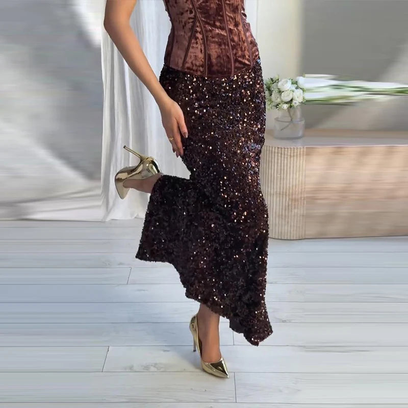 Heather Set (Skirt/Velvet Top)