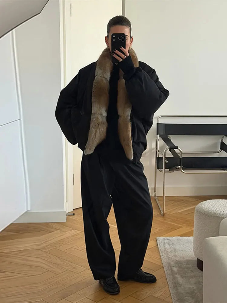 Mary Oversize Warm Jacket With Fur