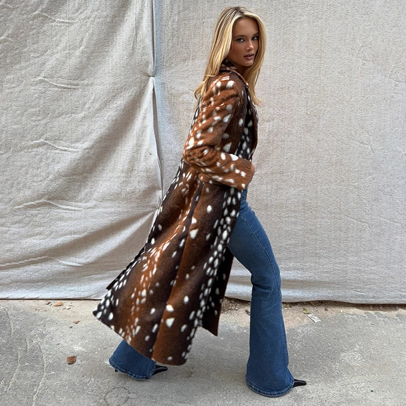 Bambi Deer Print Coat