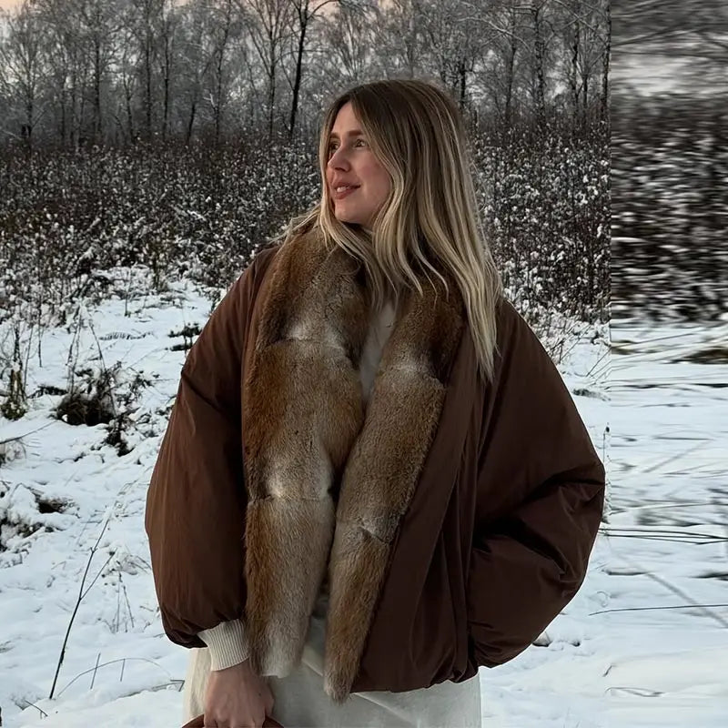 Mary Oversize Warm Jacket With Fur