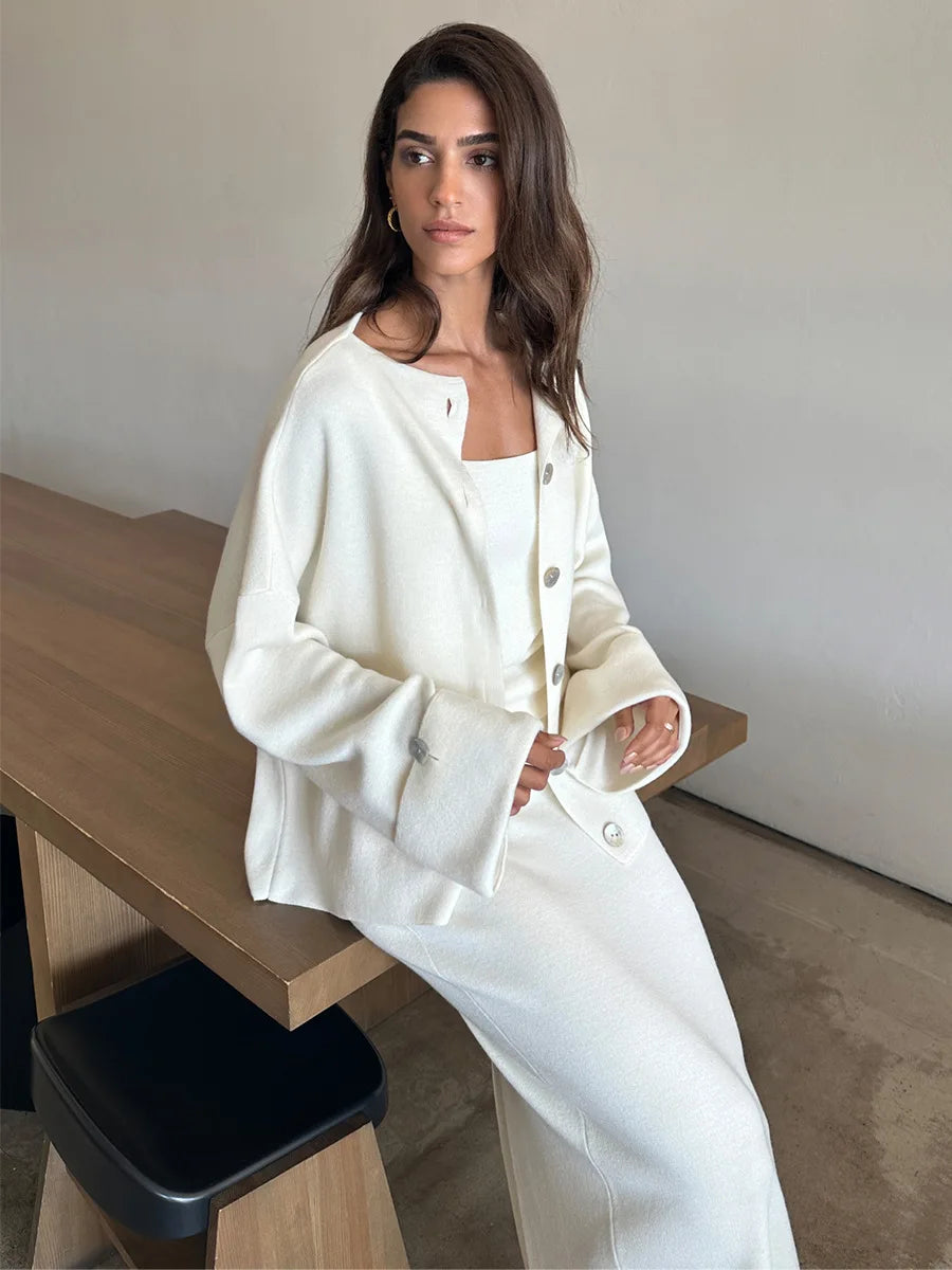 Margaret Knitted Set (Cardigan/Skirt/Top)