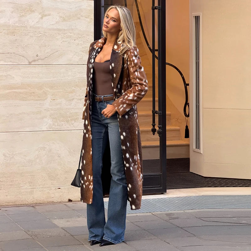 Bambi Deer Print Coat