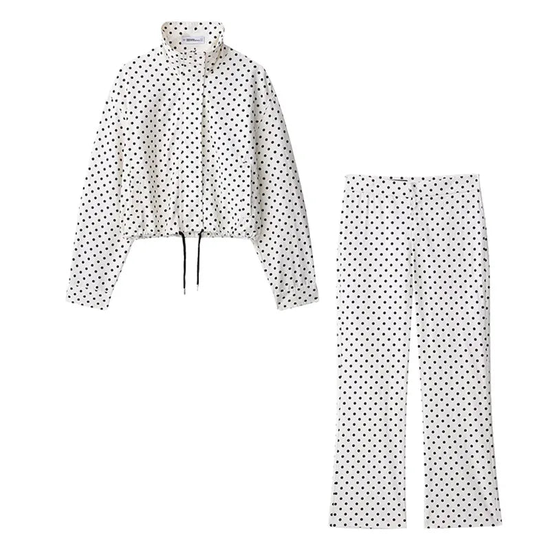 Christine Polka Dot Set (Jacket/Shorts/Pants)