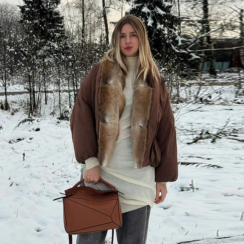 Mary Oversize Warm Jacket With Fur