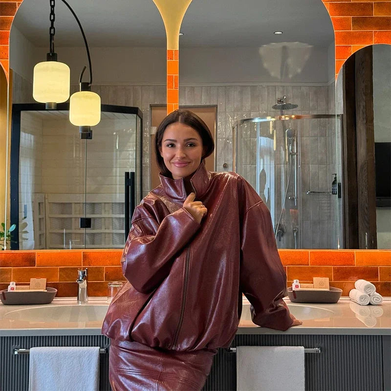 Nancy Leather Set (Coat/Skirt)