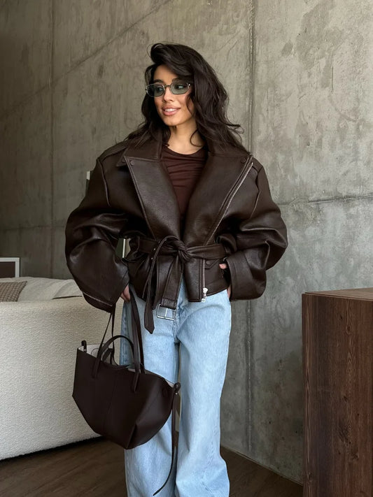 Sherry Retro Leather Jacket