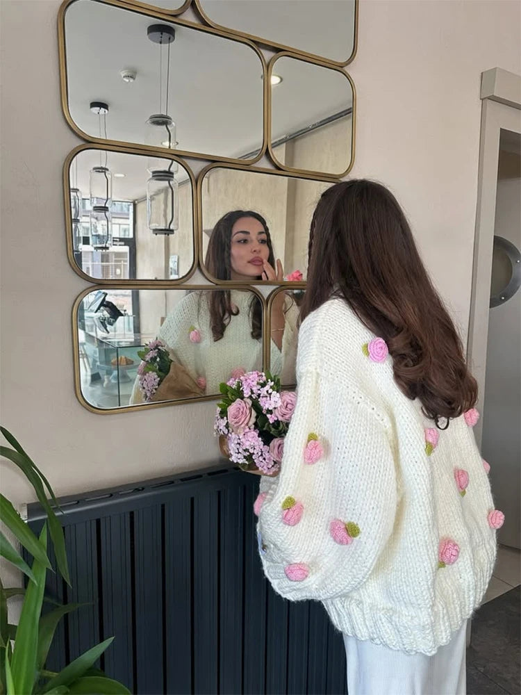 3D Flower Oversize Sweater