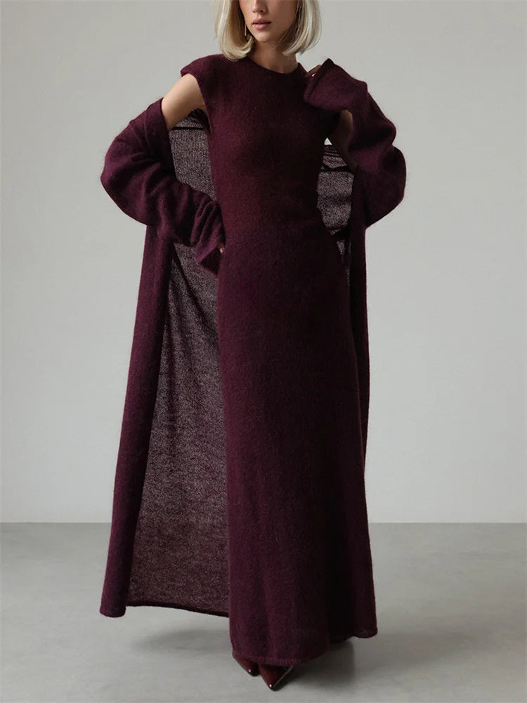 Nancy Knit Set (Long Cardigan/Dress)
