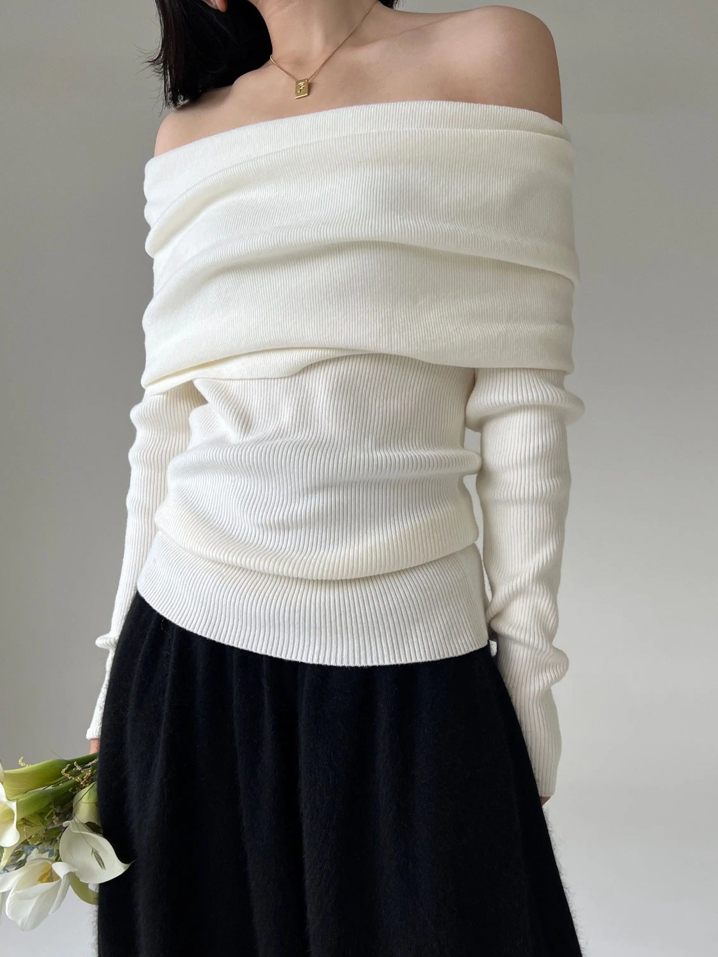 Brenda Off Shoulder Sweaters