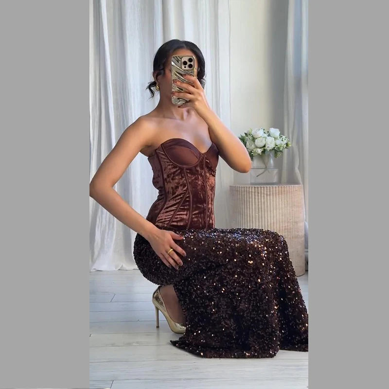 Heather Set (Skirt/Velvet Top)