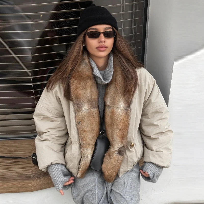 Mary Oversize Warm Jacket With Fur