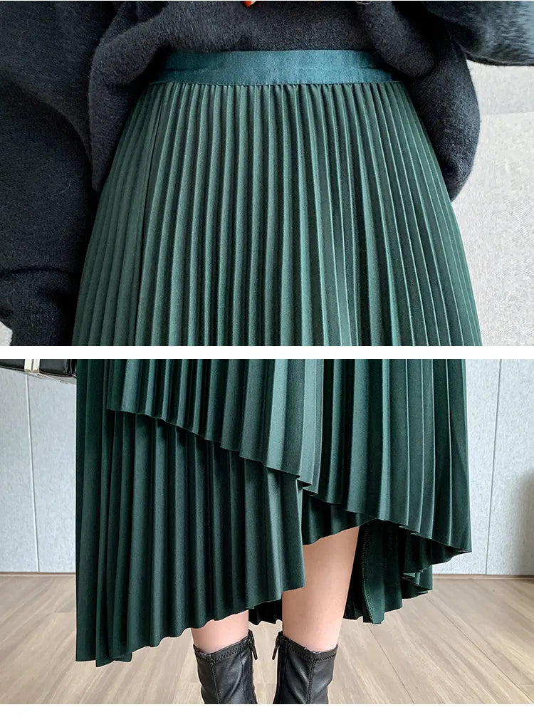 Asymmetrical Pleated Skirt