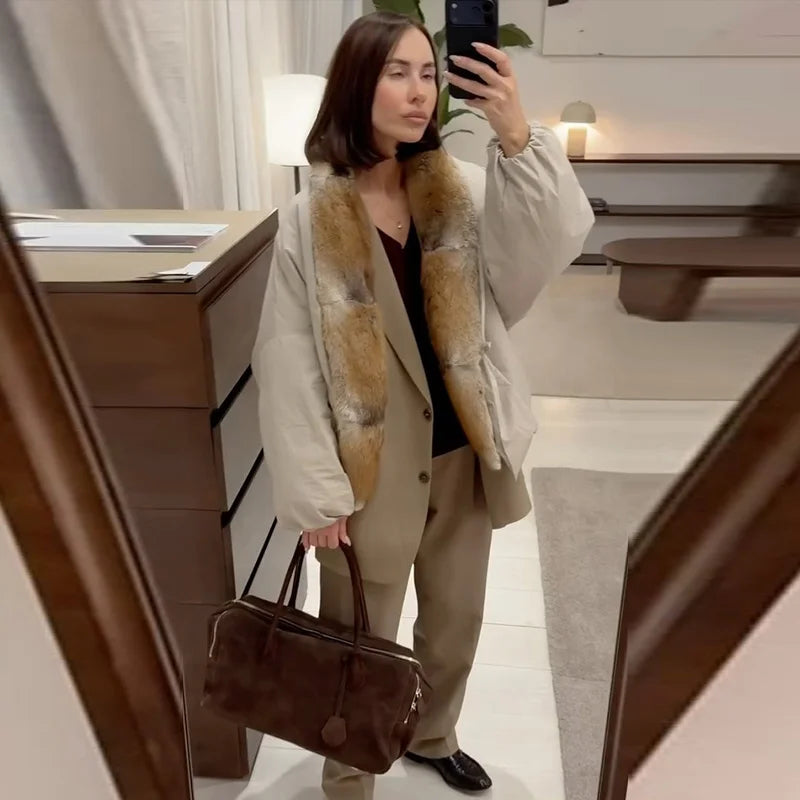 Mary Oversize Warm Jacket With Fur