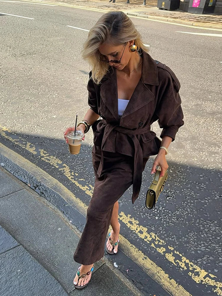 Tiffany Suede Set (Coat/Skirt)