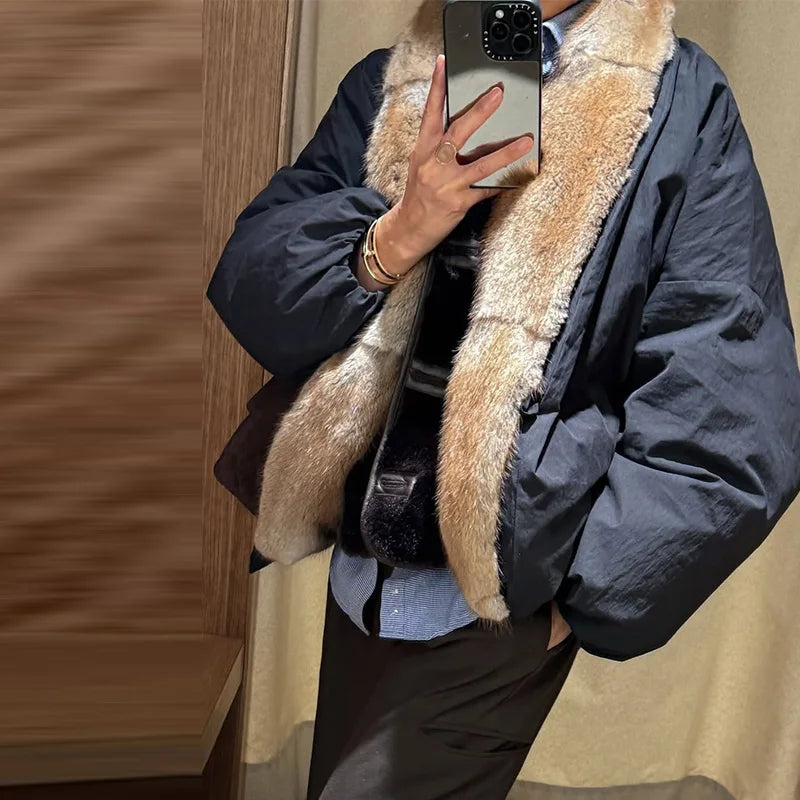 Mary Oversize Warm Jacket With Fur